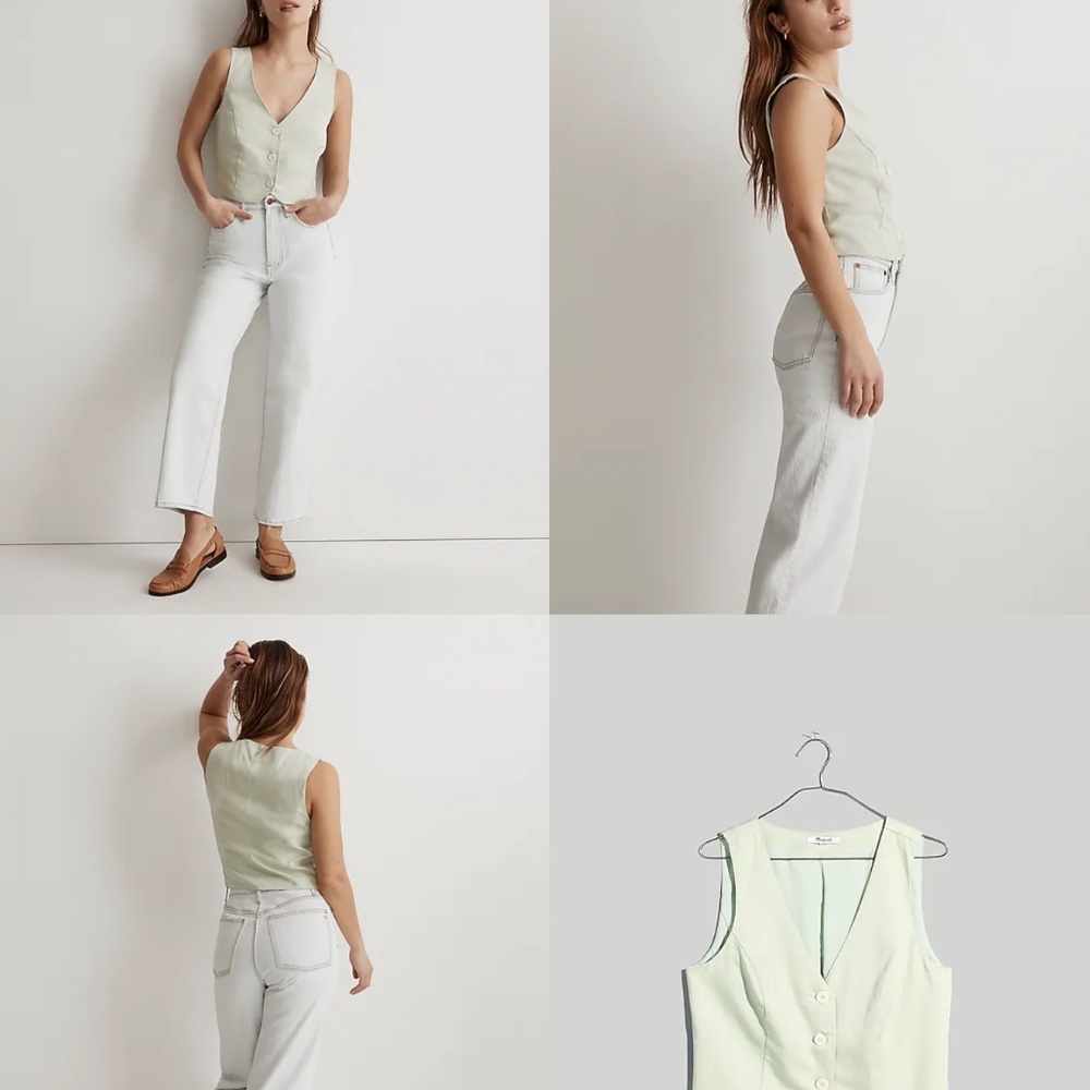 Madewell Katrina Cropped Vest - Size 6 - NWT